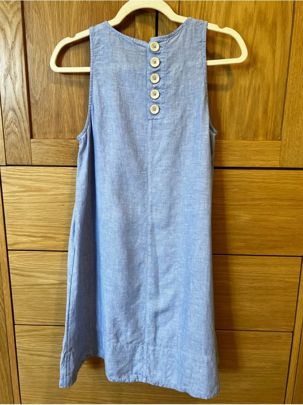 J. Crew Linen Mini Dress French Blue Size XS Coastal Preppy Beach Classic - Picture 4 of 6